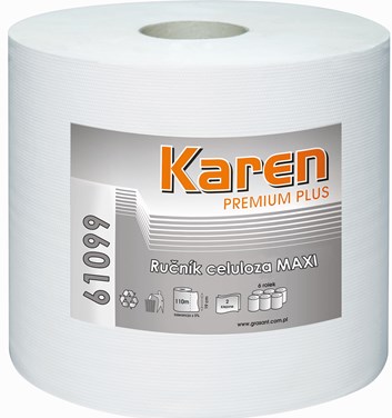 Ručníky papírové  135mm bílé větší 120/110m KAREN, Merida
