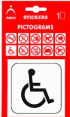 Samolep.etikety -vozíčkář/invalida PICTOGRAMS