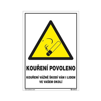 Etikety PVC  kouření POVOLENO A5