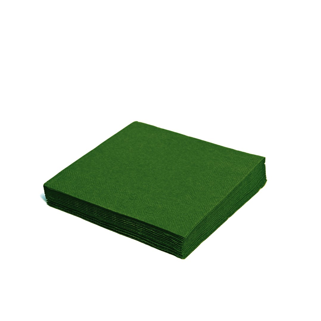 Ubrousky 1-vrstvé, 33 x 33 cm tm.zelené [100 ks] 70506