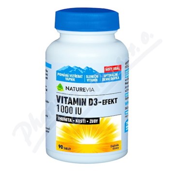 NatureVia Vitamin D3-Efekt 1000 IU tbl.90