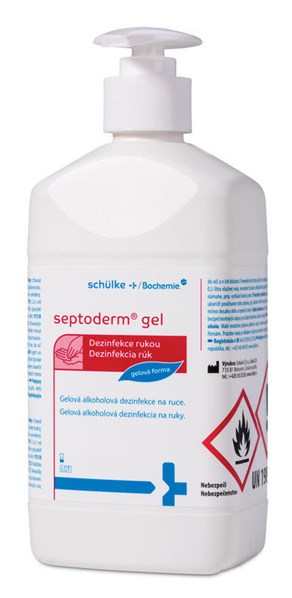 Dezinfekce na ruce a kůži s dávkovačem gel Septoderm 500ml (KS)