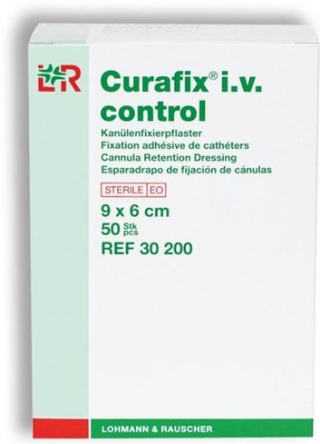 Náplast Curafix control fixace kanyl sterilní 9cm x 6cm (bal.50ks) (BAL)