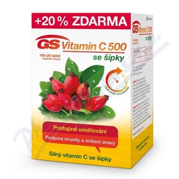 GS Vitamin C500+šípky tbl.100+20 ČR/SK