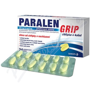 Paralen Grip chřipka a kašel 500/15/5mg tbl.flm.24