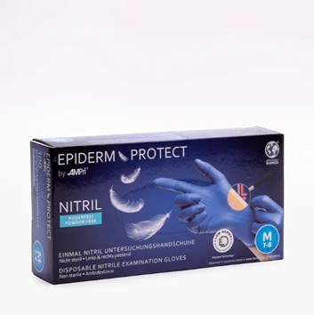 Rukavice EPIDERM PROTECT M Nitrilové ruk. bez pudru, antialergické, modré (BAL)