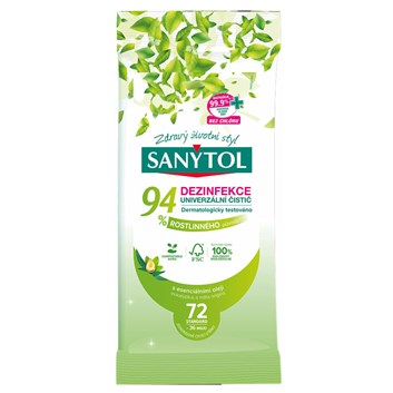 Sanytol univerzální čisticí utěrky 94% rostlinného původu (bal.72ks) (BAL)