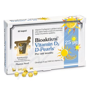 Bioaktivní Vitamin D3 D-Pearls 25mcg cps.80