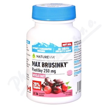 NatureVia Max brusinky pastilky tbl.30+6