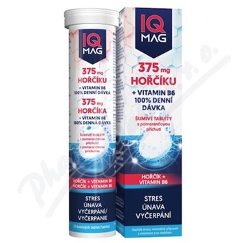 IQ Mag 375mg hořčíku+vit.B6 pomeranč šum.tbl 20ks