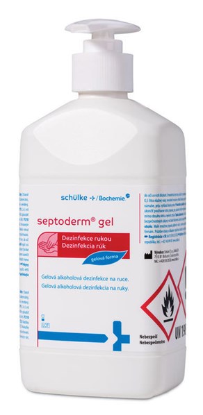 Dezinfekce na ruce a kůži gel s dávkovačem Septoderm 500ml (KS)