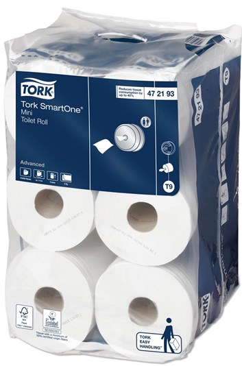 Papír toaletní s vnitřním odvíjením Tork SmartOne, mini, 2vr., recykl, T9 (bal.12ks) (BAL)