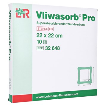 Obvaz Vliwasorb Pro na rány, vysoce absorpční, sterilní 22cm x 22cm (bal.10ks) (BAL)