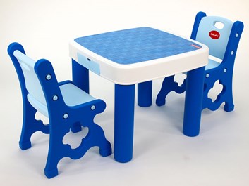 Set dětský stolek se židličkami - modrý - POSLEDNÍ KUS