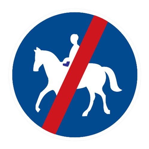 Dopravní značka - Konec stezky pro jezdce na zvířeti
