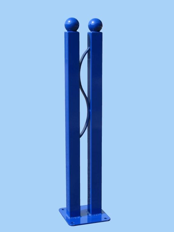 Dvojitý ochranný sloupek s kotevní deskou (modrá)