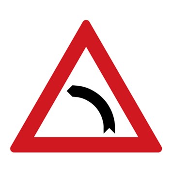 Dopravní značka A1b - Zatáčka vlevo