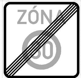 Dopravní značka IZ8b - Konec zóny s dopravním omezením