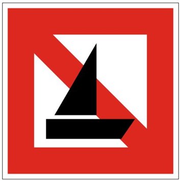 Plavební znak A15 - Zákaz plavby plachetnic
