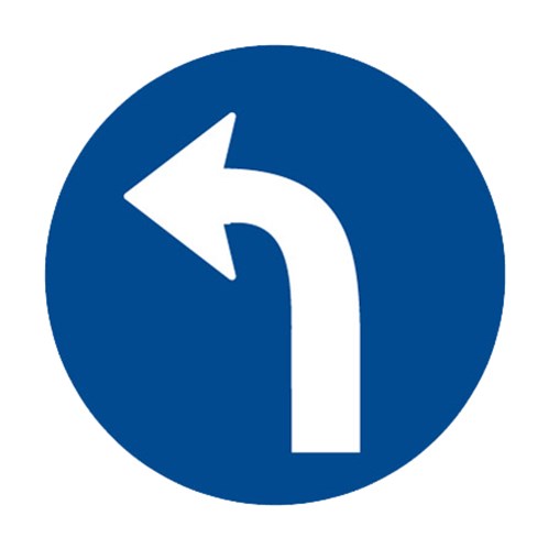 Dopravní značka - Příkazová - Přikázaný směr jízdy vlevo, C2c