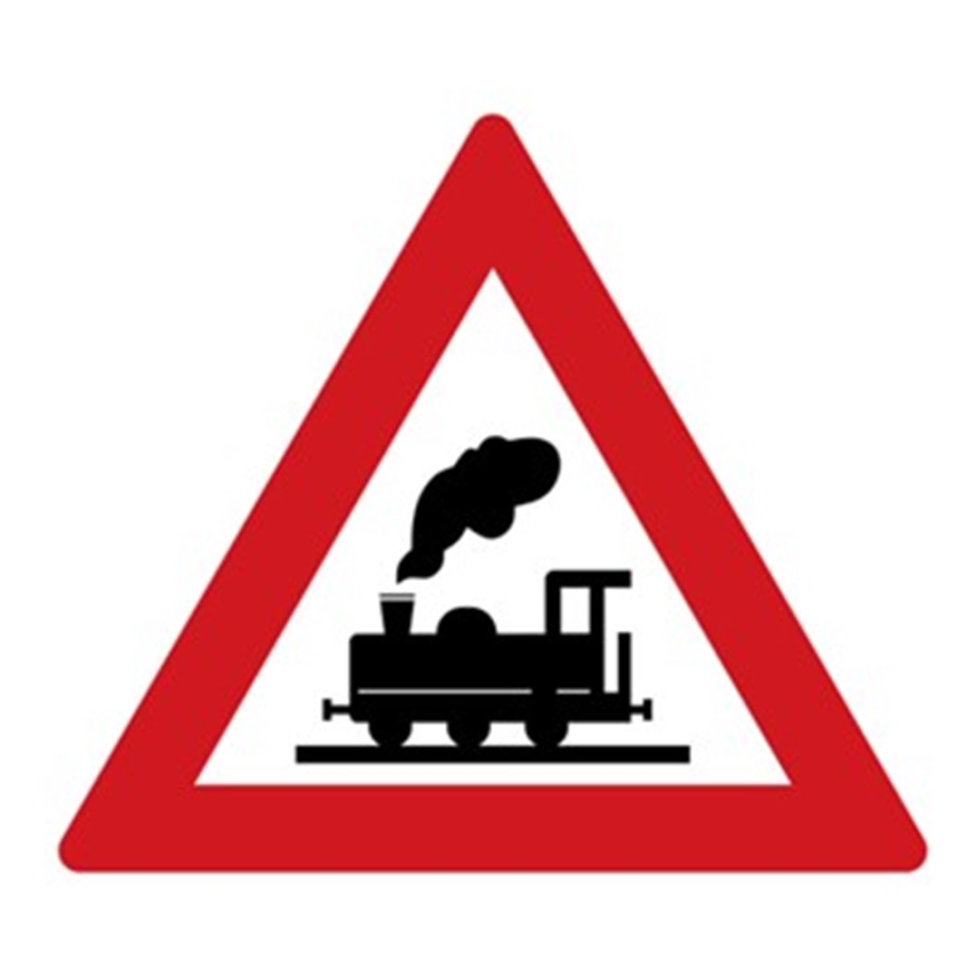 Dopravní značka - Železniční přejezd bez závor