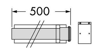 Vaillant odkouření prodlužovací kus 0,5 m 60/100 (303902)
