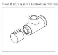 Protherm koleno 80/125 mm, 87° s kontr. otvorem (0020214161)