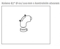 odkouření Protherm koleno 87°  80/125 mm (0020257023)