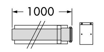 Vaillant odkouření prodlužovací kus 1,0 m 60/100 (303903)