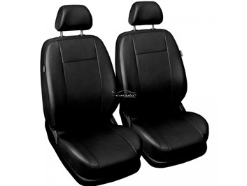 Autopotahy univerzální kožené pro dvě přední sedadla černé Airbag