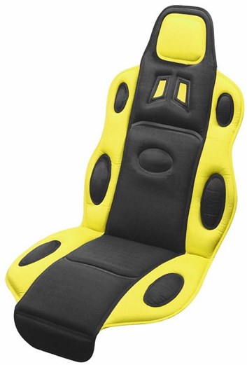 Autopotah sport na přední sedadlo pevný s molitanem žlutý