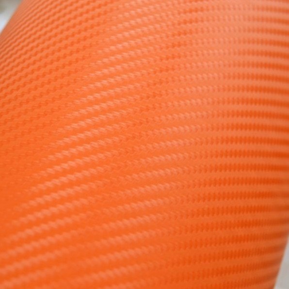 Carbonová fólie oranžová 3D plastická 152x180cm matná NE tisk
