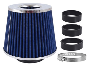 Filtr vzduchový UNI 155x130x120mm, modrý/chrom, adaptér 60, 63, 70mm, 86005