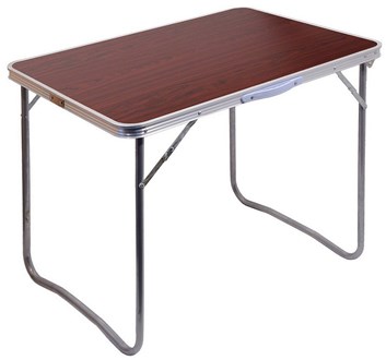 Kempingový stůl BALATON hnědý alu hliníkový 80 x 60 x 66 cm