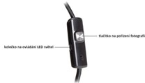 USB endoskop mini kamera se světlem na kabelu úzká, délka kabelu cca 2 metry