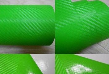 Carbonová fólie zelená 3D 150x180cm matná karbon samolep