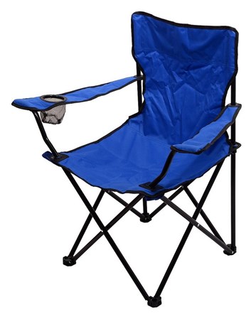 Kempingové křeslo modré komfortní skládací židle