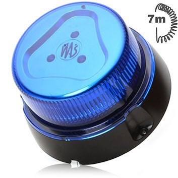 Maják magnetický LED modrý ,12/24V, kabel 7m, zástrčka, W112