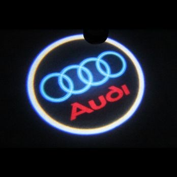 Svítící LED logo projektor AUDI ze dveří na silnici, sada 2 ks