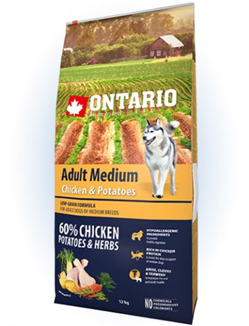 Ontario Adult Medium Chicken & Potatoes & Herbs 12kg