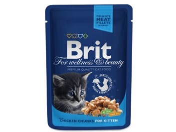 Brit premium cat pouches kuřecí kousky pro koťata 100g