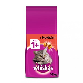 Whiskas granule s hovězím pro dospělé kočky 14 kg