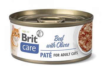 Brit Care Cat Beef Paté with Olives 70g min.trv.4/24