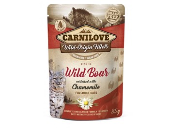 Carnilove Cat Pouch Rich in Wild Boar Enriched with Chamomile 85g