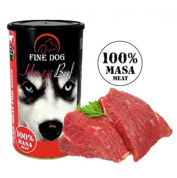 FINE DOG konzerva HOVĚZÍ 100% Masa 1200g