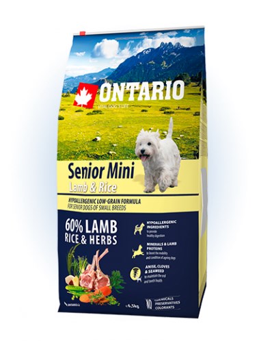 Ontario Senior Mini Lamb & Rice - 6,5KG