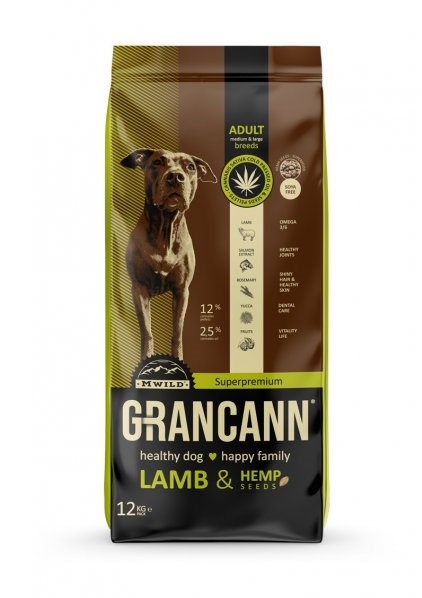 Grancann Lamb & Hemp seeds Adult medium & large breeds - GRANCANN, Velká plemena, 12 kg