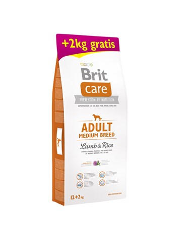 Brit Care Adult Medium Breed Lamb & Rice 12+2kg