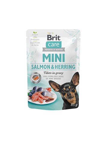 Brit Care Mini Salmon & Herring fillets in gravy for sterilised dogs