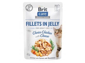 Brit Care Cat Fillets in Jelly Choice Chicken with Cheese 85g -min.trv. 23.9.2023